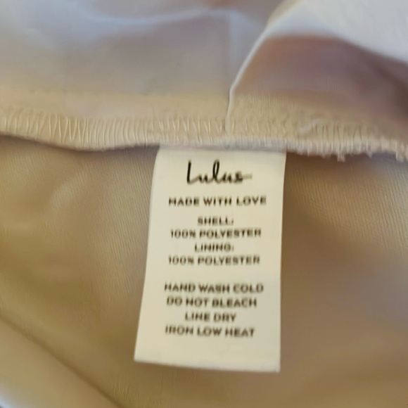 Lulus NWT Always Celebrating Ivory Satin Off-the-Shoulder Mini Dress Large - Picture 10 of 10